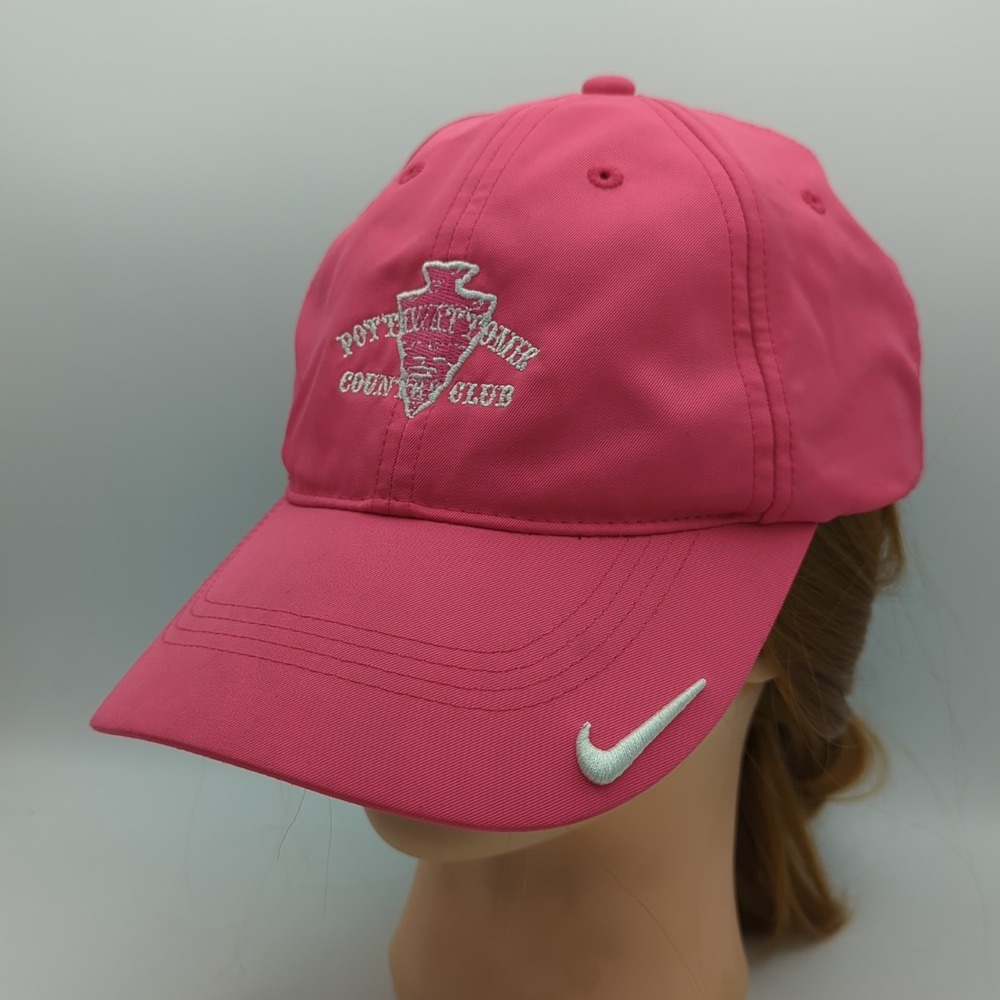 Pottawattomie Country Club Nike Golf Hat Pink Adjustable Cap Arrowhead Logo